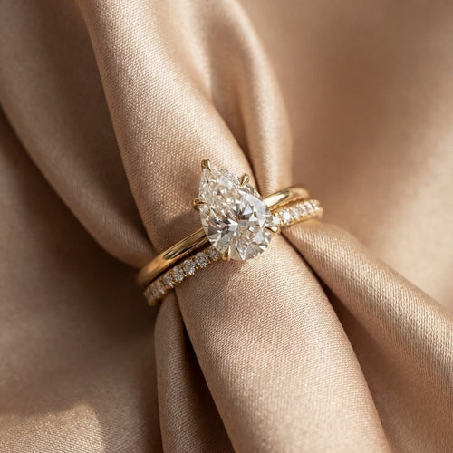 1.5 Karat Damla Kesim Yüzük ve Taşlı Tektaş Yüzük 925 Ayar Gümüş